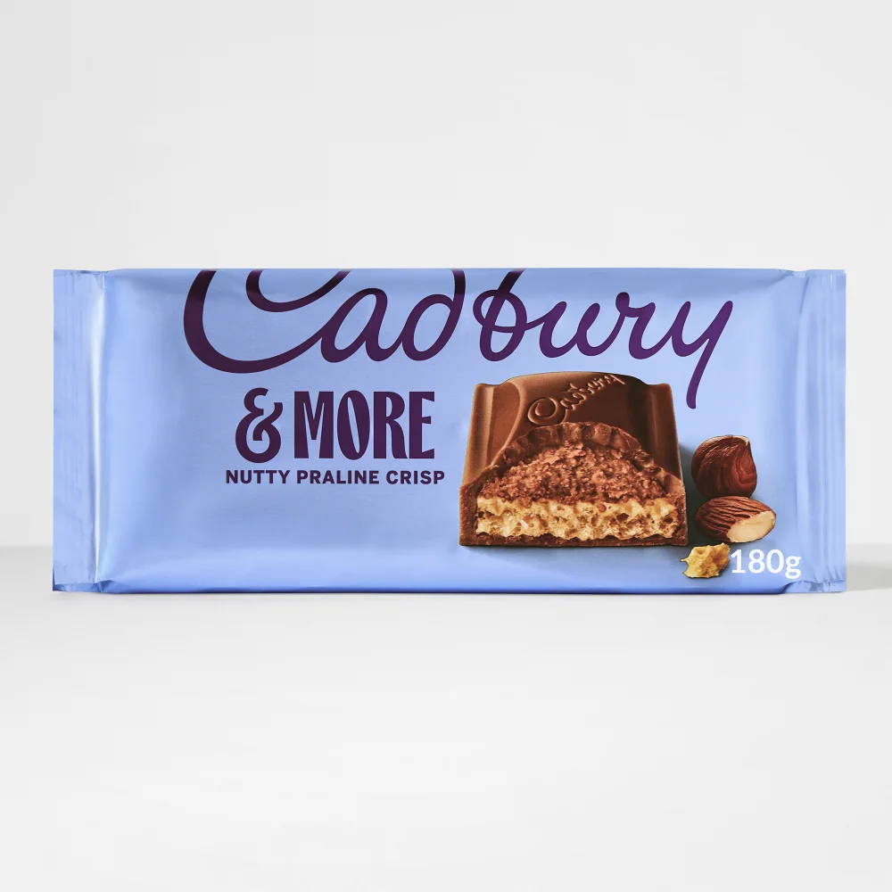 Cadbury Dairy Milk & More Nutty Praline Crisp Bar 180g Image 1